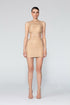 Stone Detailed Lace Mini Dress With Back Decollete
